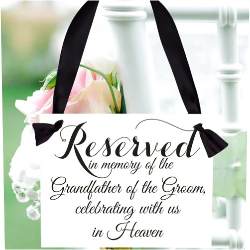 Yumoquee Wedding Memorial Sign in Memory of Grandparents Celebrating from Heaven Ceremony Seat Banner Grandfather of The Groom