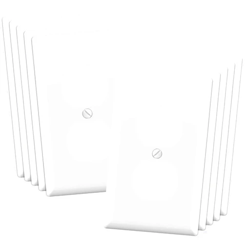 ELEGRP Duplex Receptacle Wall Plate, 1-Gang Standard Size Wall Outlet Covers, Unbreakable Polycarbonate Dual Outlet Faceplates Covers, UL Listed, Color-matched Screws Included (10 Pack, Glossy White)