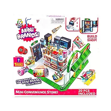 5 Surprise Mini Brands Mini Convenience Store Playset with 1 Exclusive Mini by ZURU, Multicolor