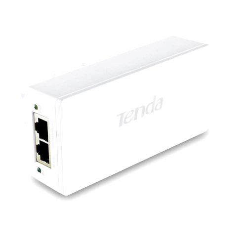 Tenda PoE Injector 48V, IEEE802.3at Gigabit PoE Injector up to 30W, Compatible with IEEE 802.3af, RJ45 Port, Passive PoE 10 / 100Mbps, Distance Up to 100 Meters, Plug and Play(PoE30G-AT)