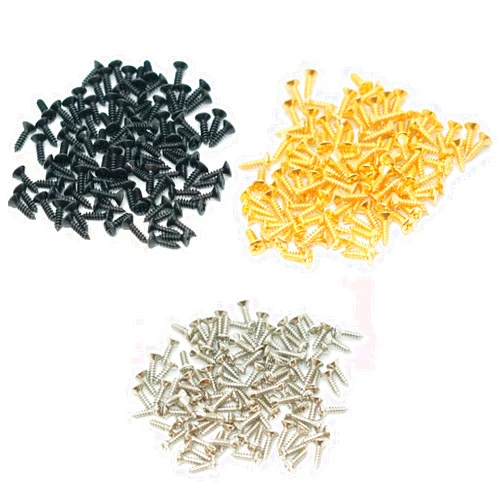 Harpfeas 3MM Electric Guitar Bass Pickguard Screws Pick Guards Scratch Plate Mounting Screws for Fender Strat Tele SG LP Guitar Bass Replacement (Mixed Color 150 Pack)