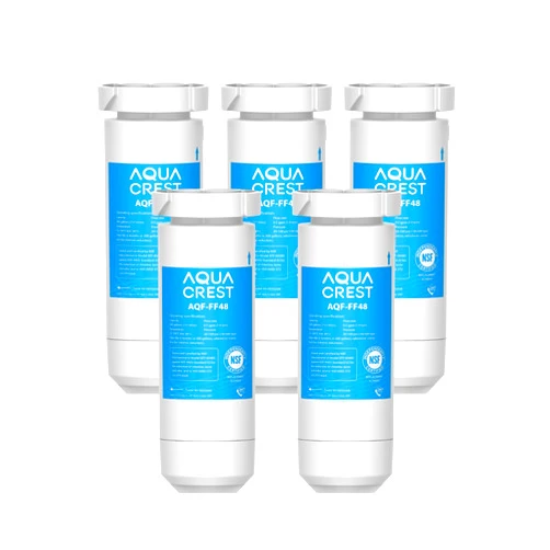 AQUA CREST XWF NSF Certified Refrigerator Water Filter, Compatible with GE XWF, 5 Filters (Packaging may vary)