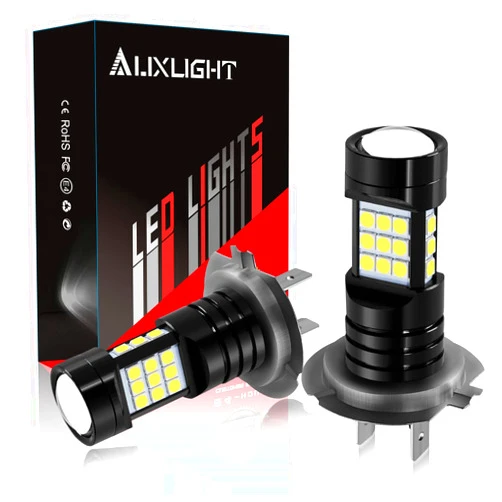 AUXLIGHT H7 LED Fog Light DRL Bulbs, 2400 Lumens Extremely Bright H7LL LED Bulbs Replacement for Cars, Trucks, 6000K Xenon White