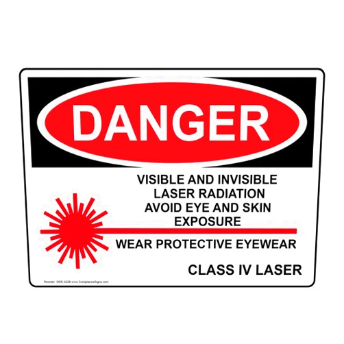 ComplianceSigns.com Visible And Invisible Laser Radiation Sign, 10x7 inch Plastic for Process Hazards PPE