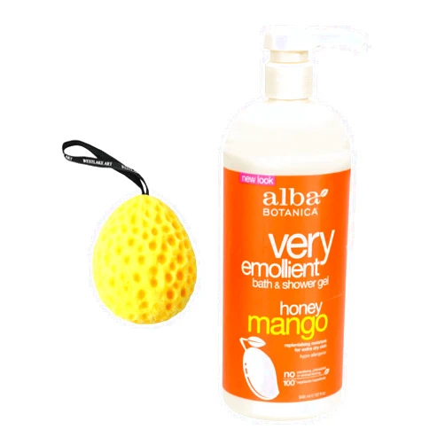 Westlake Art Honey Mango Bath Gel, 2.4 Pounds - Luxurious Spa-Like Body Wash With Bath Sponge, Hydrating Natural Botanicals, Gentle Cleansing, Free From Parabens & Sulfates [Pack Of 1]