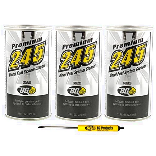 Ferrari 3 cans of BG 245 Premium Diesel Fuel System Cleaner and a Free BG Magnetic Flat Head Screwdriver