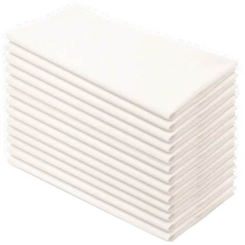 Aunti Em's Kitchen Flour Sack Dish Towels - Natural Cotton for Embroidery and Drying Glass, Hand, Dinnerware - Plain, Thick, Zero-Lint, Highly Absorbent - Set of 13, 27 x 27 Inch, Ivory