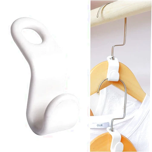Otylzto 50PCS(or100) Hanger Hooks for Plastic Hanger Clips for Clothes Space Saving Hangers for Clothes Closet Hangers Space Saver Hangers