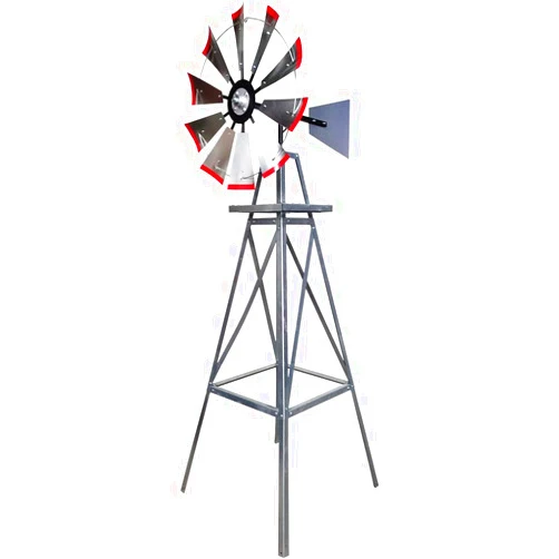 Scott Windmills 8-foot Tall Windmill w/Plain Tail and Metal Stand