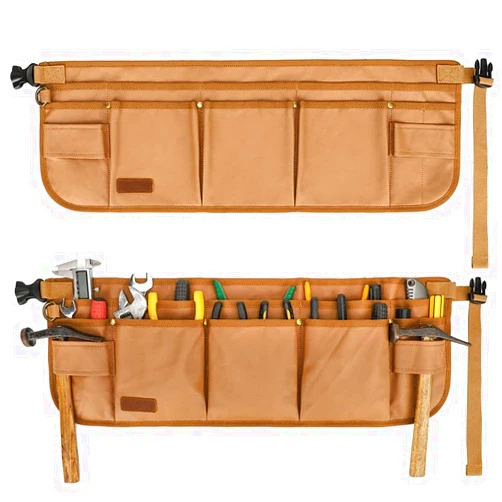 FASHIXD Tool Belt Pouches for Men Utility Belt Electrician Tool Bag Canvas Gardening Waist Tool Pouch with 13 Pockets for Men Women Carpenters Electricians Mechanics, Adjustable