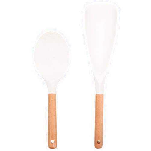 HEMOTON Rice Paddle 2Pcs Convenient Rice Spoons Silicone Rice Paddles Household Rice Spatulas Kitchen Accessory Rice Spoon