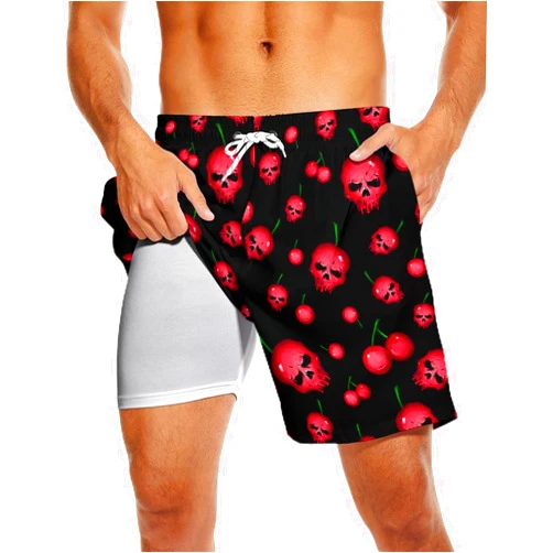 MSCPZH Mens Swim Trunks Swimming Trunks with Compression Liner Board Shorts 7 inch Swim Shorts Swimsuit