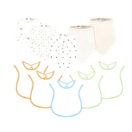 Kaioppi 10 Pack Baby Bandana Drool Bibs 100% Cotton for Unisex Boys Girls Baby Bibs for Drooling and Teething