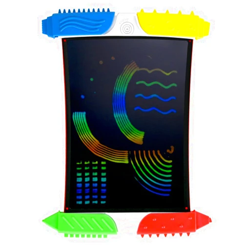 Boogie Board Scribble n’ Play Reusable Kids’ Drawing Board Includes LCD Doodle Board with Color Burst, Easy Erase Button, 4 Texture Drawing Styluses for Kids Ages 4+