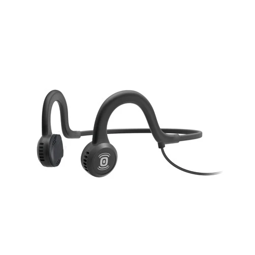 Aftershokz Sportz Titanium Open Ear Wired Bone Conduction Headphones, Onyx Black, (AS401XB)