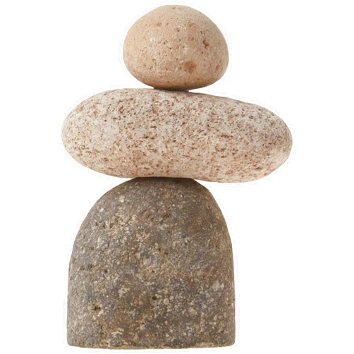 Ancient Graffiti Small 3-Stone Natural River Stone Cairn, 3 Stone