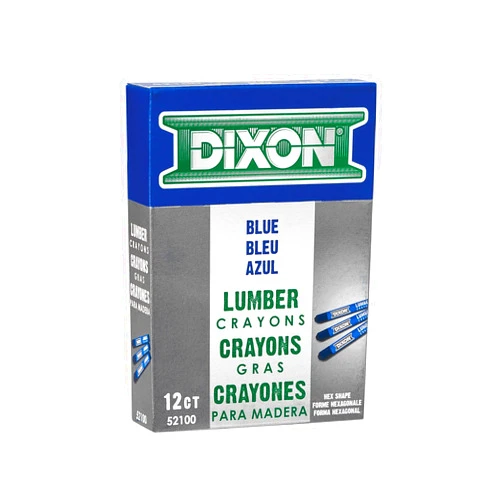 Dixon Industrial Lumber Crayons, Blue, 12 Count