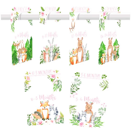 Hadley Designs 6 Baby Closet Size Dividers Baby Girl - Woodland Baby Closet Dividers By Month, Baby Closet Organizer For Nursery Organization, Baby Essentials For Newborn Essentials Baby Girl, Nursery Closet Divider