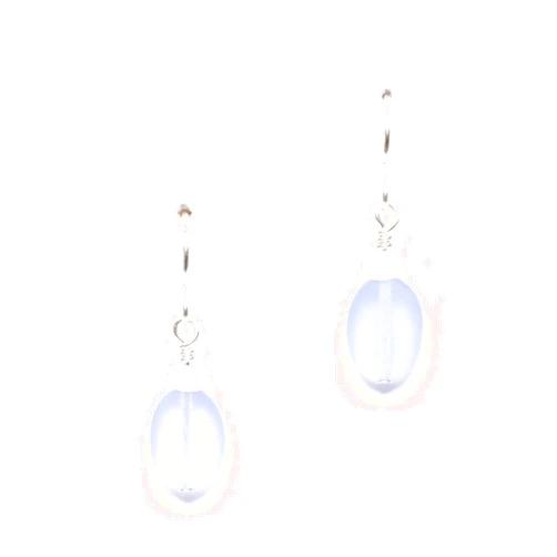 EcoSeaCo Sea Glass Droplet Earrings (Cornflower) - Sterling Drop Earrings by EcoSeaCo, using recycled and sustainable material. Handmade in the USA