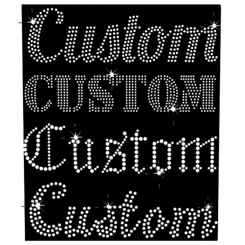 Legacy Avenue Iron-on Custom Rhinestone Words, Personalized Bling Text, Sparkly Iron On Clear,Pink,Purple, Red Rhinestone Color, Elegant fun fonts, Crystal T-Shirt Transfer