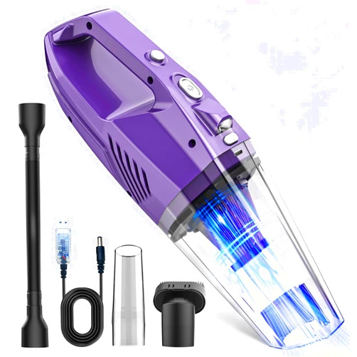 Bossdan Handheld Vacuum Cordless,Car Vacuum Cleaner Portable Wireless with Powerful Suction/Multi Accessories,Low-Noise Lightweight Mini Hand Vacuum Cordless Rechargeable for Car,Office and Home Cleaning