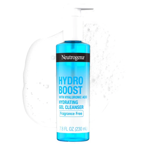 Neutrogena Hydro Boost Fragrance Free Hydrating Gel Facial Cleanser with Hyaluronic Acid, Daily Foaming Face Wash & Makeup Remover, Gentle Face Wash, Non-Comedogenic, 7.8 fl. oz