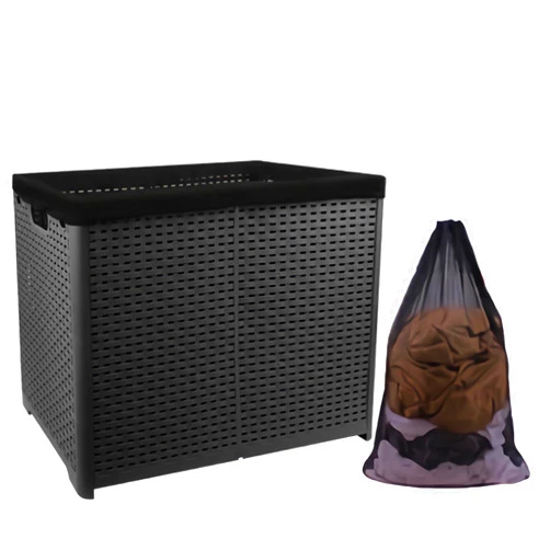 CHILIGO Laundry Hamper, 94L Large Laundry Basket Dirty Basket with Handles and Removable, Collapsible Plastic Hamper for Laundry with Liner Bag for Clothes Toys in Dorm Bedroom Bathroom (Dark Grey)