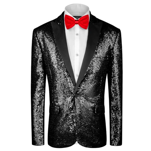 MAGE MALE Mens Tails Slim Fit Tailcoat Sequin Dress Coat Swallowtail Dinner Party Wedding Blazer Suit Jacket