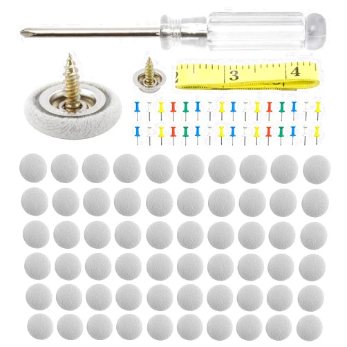 Kewucn 60 PCS Car Roof Headliner Repair Kit, Vehicle Roof Snap Rivets Retainer with Installation Tool, Auto Interior Ceiling Cloth Fixing Repair Button, Suitable for Most Cars (Grey Flannelette)