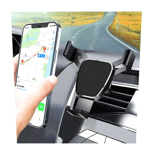 Moioee Car Air Vent Phone Mount, Upgrade Military Gravity Car Phone Holder with Clip, Vehicle Auto-Lock Cell Mobile Phone Hands Free Stand Cradle, Automobile Universal for All Smartphones (Black)