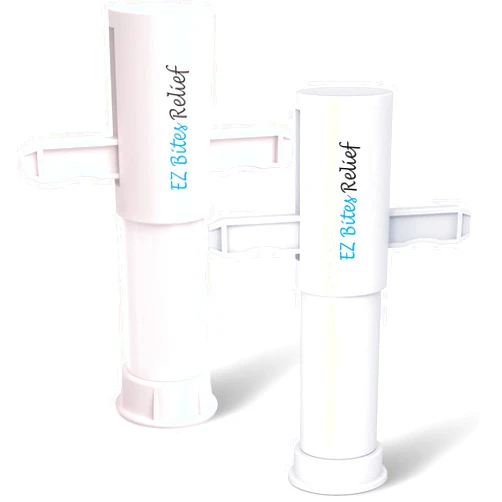 Memine EZ Bites Relief Suction Tool, 2 Packs, Memine Vacuum Venom Extractor, Itch Relief for Bee Sting, Remover for Saliva/Venom Left by Bites, Naturally Reduce Itch & Swell, Kid Friendly, Pink/White