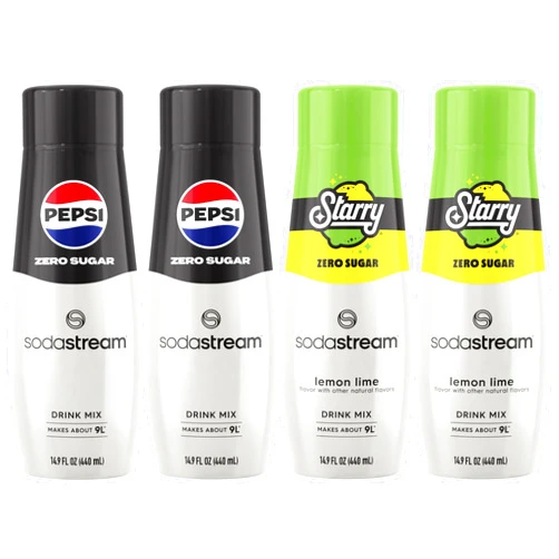 SodaStream® Pepsi® Starry® Zero Sugar Beverage Mix Variety Pack (440ml, Pack of 4)