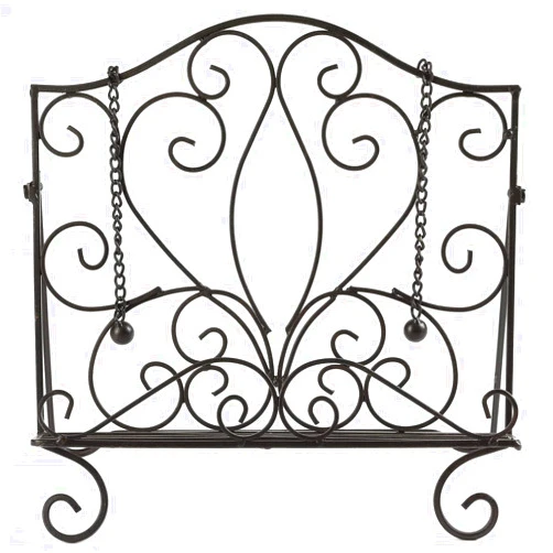 MOCOME Metal Cookbook Holder Recipe Book Stand for Kitchen, Vintage Scrollwork