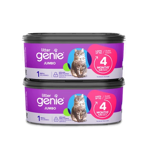 Litter Genie Refill Bags | Jumbo 2- Count (Pack of 1) | Up to 8 Months of Supply in 2 cartridges | Ultimate Odor Control Cat Litter Bags