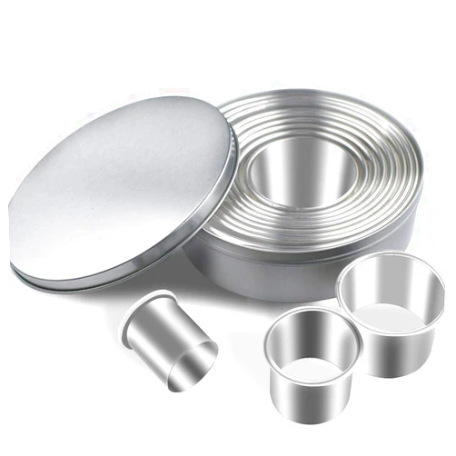 TTSAM 12 Pieces Round Cookie Cutters Set Stainless Steel Cookie Cutter Set Biscuit Plain Edge Round Cutters Circle Baking Metal Ring Molds Metal Ring Baking Molds Circle Pastry Donut Doughnut Cutter Set