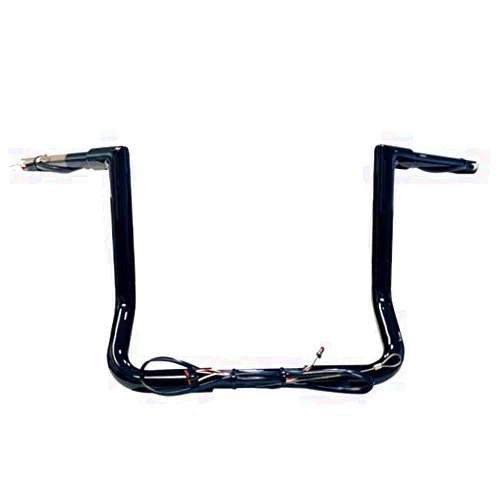 Dominator Industries 1 1/4” Prewired 14” Gloss Black Miter Bar Apes compatible with Harley-Davidson Electra & Street Glide, Special, Ultra Limited, Low - Handlebars for 2014-2023