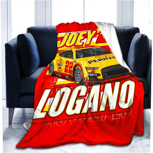 XCSEZ Joey Logano 22 All Season Fleece Blanket Throw Ultra Soft Flannel Blanket Digital Printed Premium Fluffy Microfiber Fleece 60