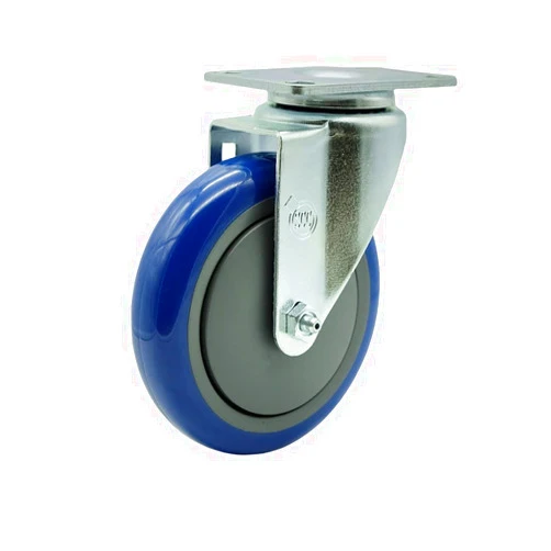 Service Caster Stainless Steel Polyurethane Swivel Top Plate Swivel Caster w/5