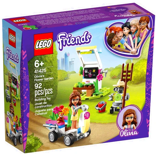 LEGO Friends Olivia’s Flower Garden 41425 Building Toy for Kids; This Play Garden Comes with 2 Buildable Figures, Friends Olivia and Zobo, for Hours of Creative Play (92 Pieces)