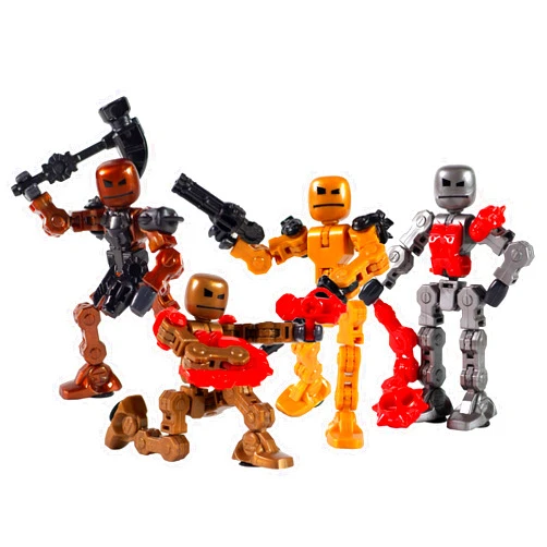 Zing Klikbot, Complete Set of 4 Poseable Action Figures with Weapons, Translucent, Create Stop Motion Animation, for Ages 6 and Up (Series 2 Villains)