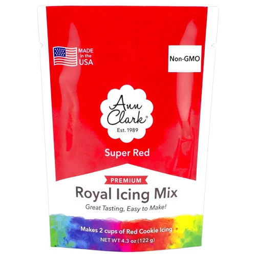Ann Clark Cookie Cutters Ann Clark Red Royal Icing Mix 4.3-oz. Pouch Makes 2 Cups Red Cookie Icing