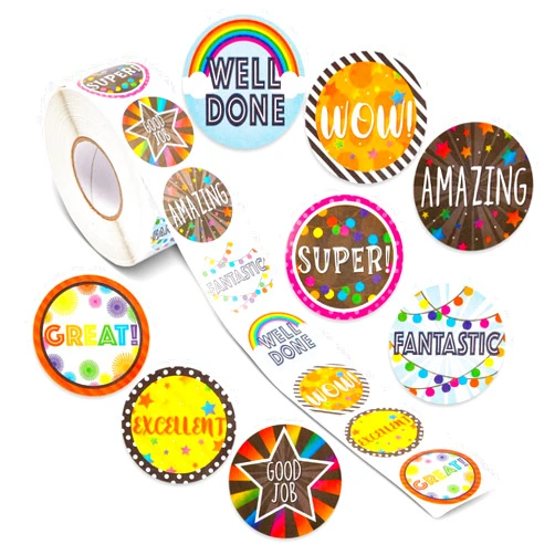 Bright Creations 1000 Piece Motivational Stickers for Kids Roll, Encouragement and Affirmation Reward Stickers, Teacher Supplies (1.5