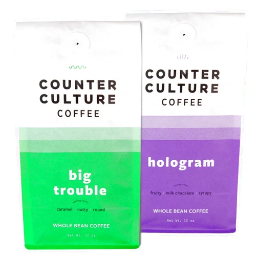 Counter Culture Coffee - Whole Bean Coffee - Multi-Pack - One 12oz Bag of Each (Big Trouble and Hologram)