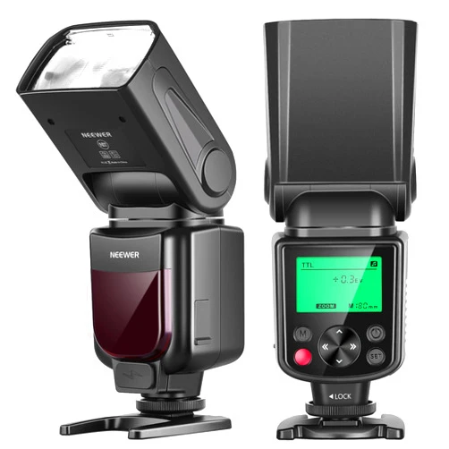 Neewer NW-670 TTL Flash Speedlite with LCD Display for Canon 7D Mark II, 5D Mark II III, IV,1300D, 1200D, 1100D, 750D, 700D, 650D, 600D, 550D, 500D, 100D, 80D, 70D, 60D and Other Canon DSLR Cameras