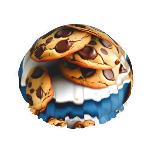 QHWLR Cookies Food Chocolate Chips Biscuits Print Double Waterproof Shower Cap Printed Millinery With Light And Soft Decoration