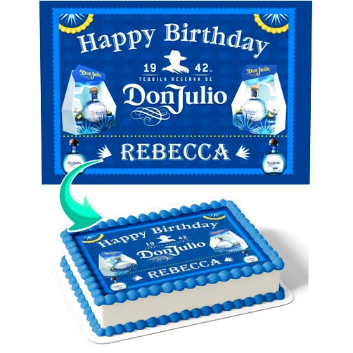 Generic Cakecery Tequila Don Julio Edible Cake Image Topper Birthday Cake Sheet (1/4 Quarter Sheet 8x10.5 In.)