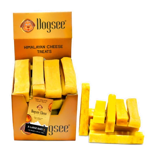 Dogsee Himalayan Turmeric Yak Chews X-Large 10 Count | Naturally Dried | Long Lasting Treats for Aggressive Chewers | Helps Fight Plaque & Tartar | SRP Box