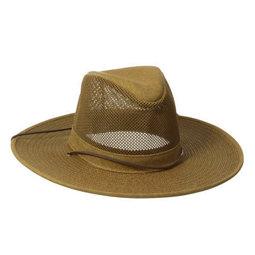 Henschel Hats Aussie Breezer Hat - Crushable Soft Mesh Hat - Men's Summer Hats for Sun Protection with Adjustable String - Ideal for Outdoor Activities & Other Occasions Brown