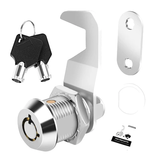 Cylinnda 5/8' Cabinet Cam Lock Keyed Alike, Hook Cam, Tool Box Lock for RV Storage Compartment Door Tool Cart Mailbox with Manual, Zinc Alloy (1 Pack)