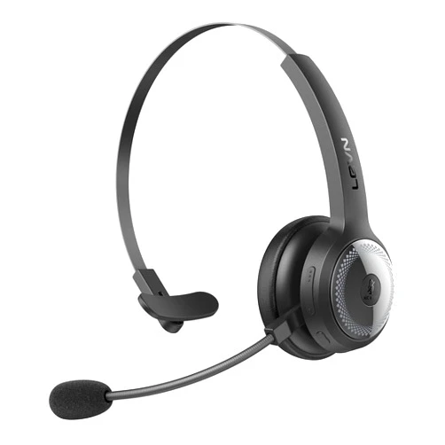 LEVN Bluetooth Headset, Wireless Headset with Microphone & Mute Button, 60Hrs Talk Time, On-Ear AI Noise Cancelling Headphones with Bluetooth 5.2 Multipoint for Trucker/Remote Work/Online Class/Zoom